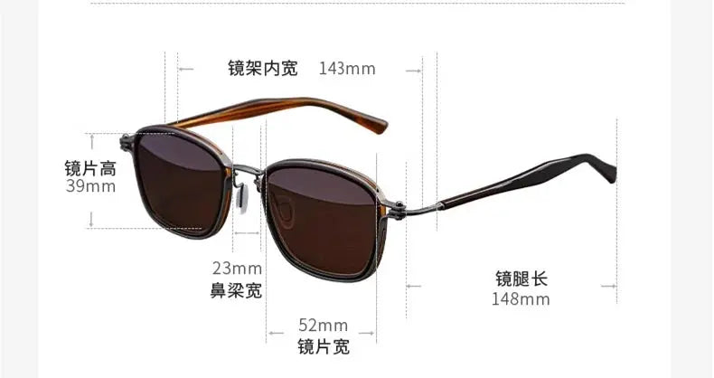 Unisex Square Full Rim Titanium Prescription Glasses 19546 — view 2 | Rx Spectacle