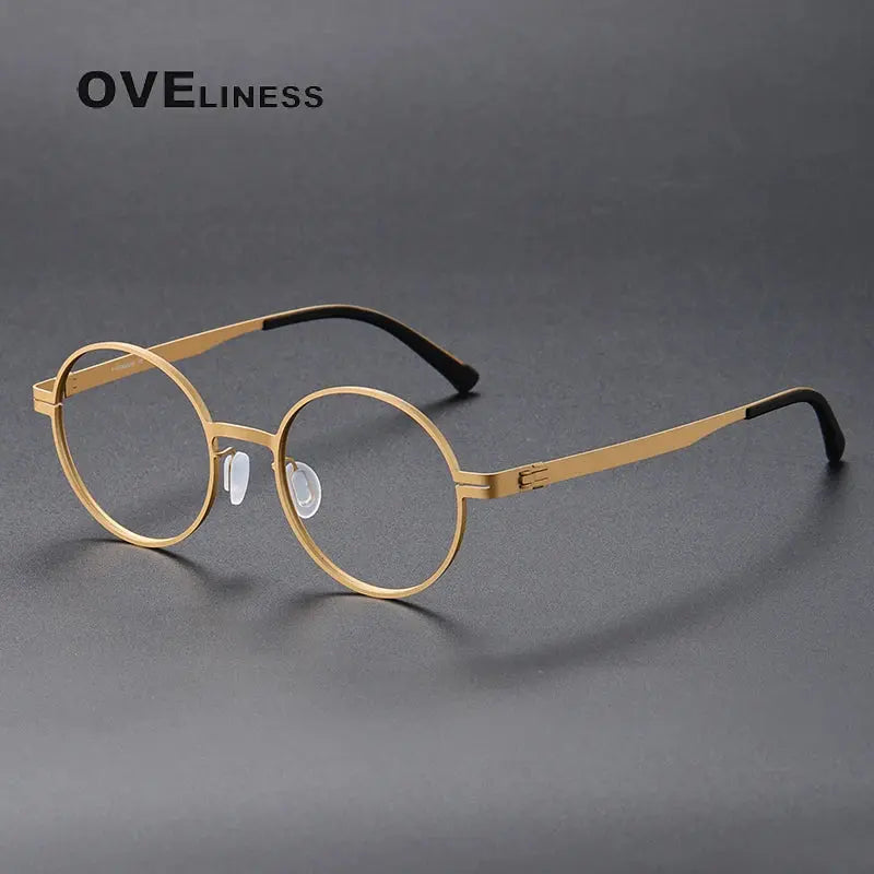 Women's Round Full Rim Titanium Screwless Prescription Glasses 380996 — view 5 | Rx Spectacle