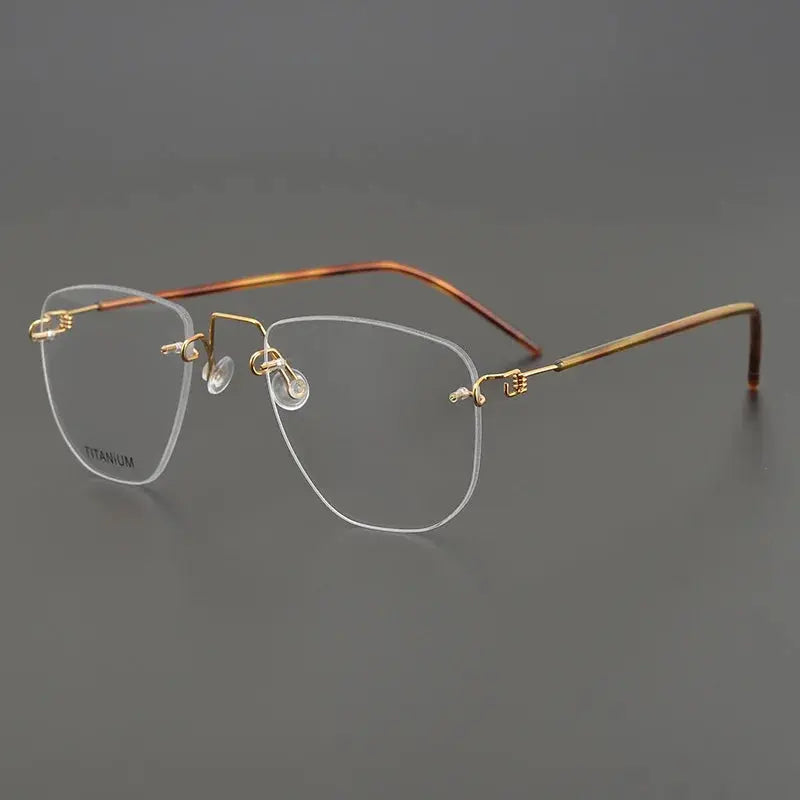Women's Square Rimless Titanium Screwless Prescription Glasses 195132 — view 4 | Rx Spectacle