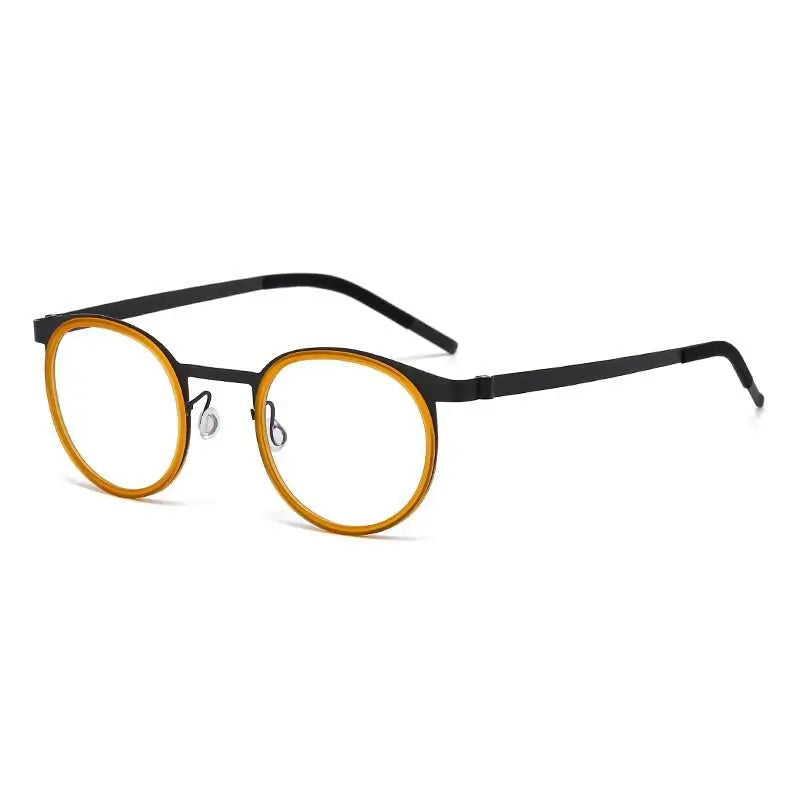 Unisex Round Full Rim Titanium Prescription Glasses 9704 — view 6 | Rx Spectacle