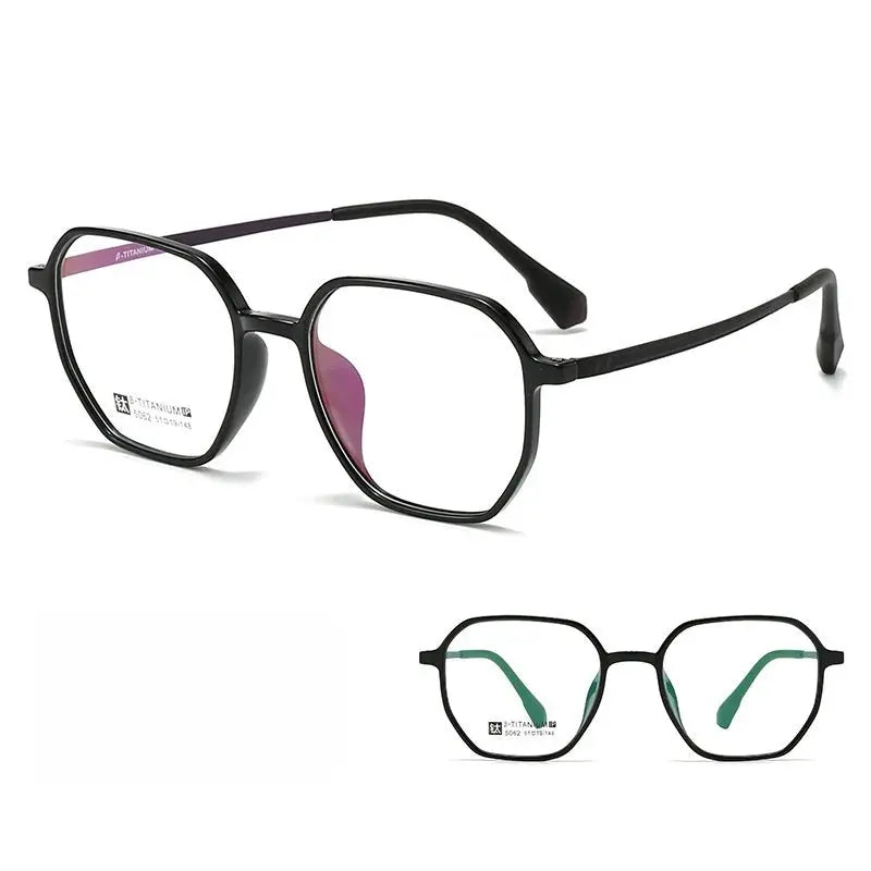 Women's Polygon Full Rim Titanium Prescription Glasses 55062 — view 4 | Rx Spectacle