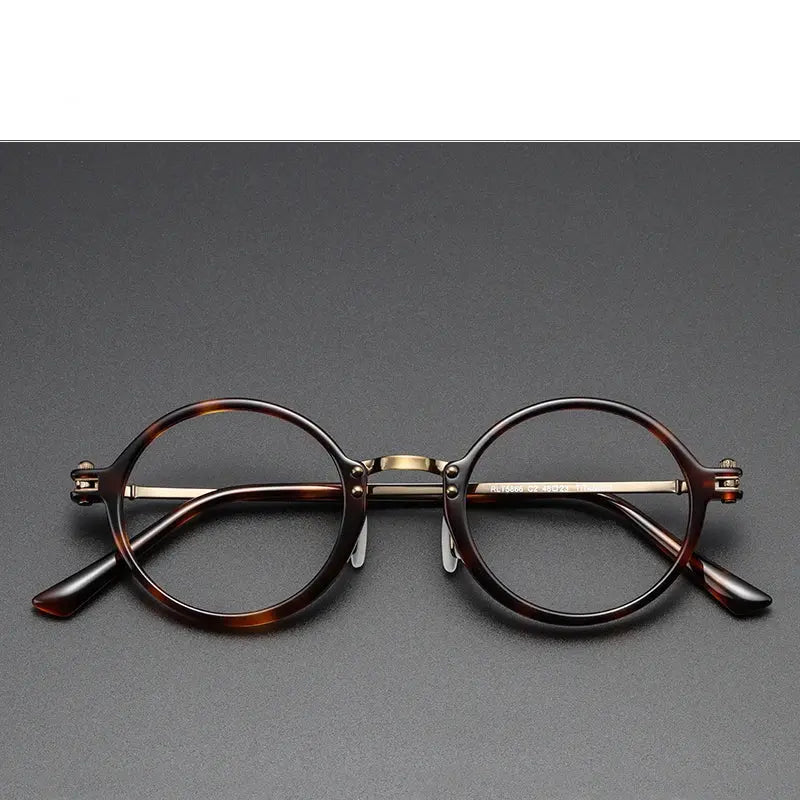 Unisex Round Full Rim Titanium Prescription Glasses Rt5866 — view 8 | Rx Spectacle