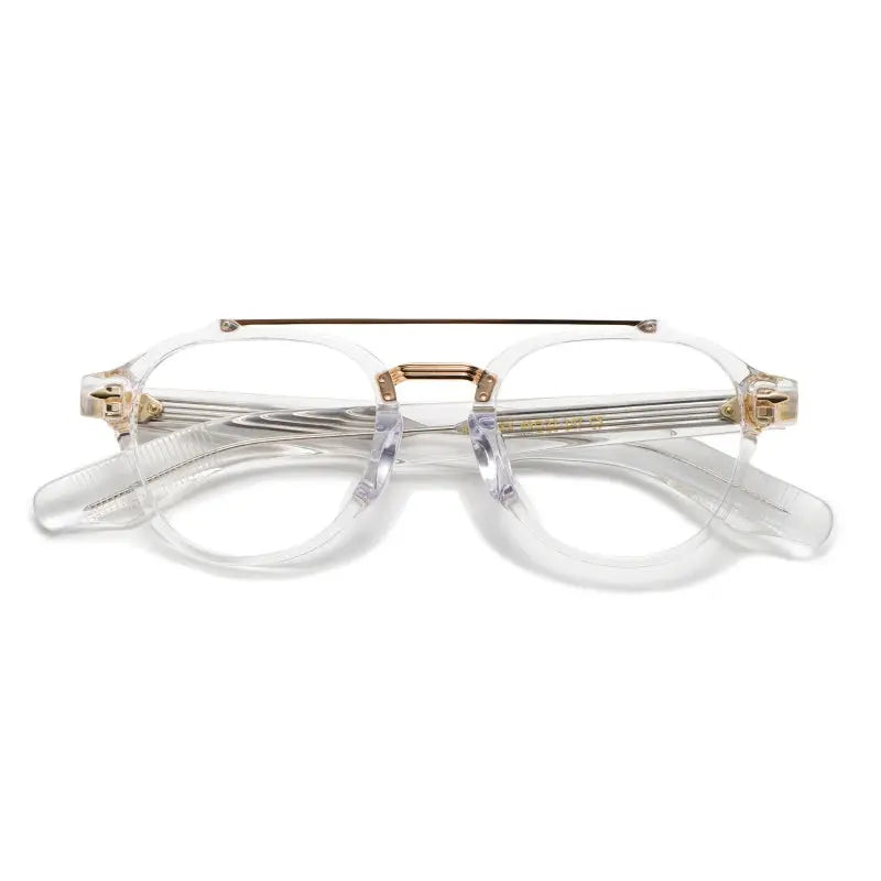 Unisex Oval Full Rim Acetate Double Bridge Prescription Glasses 63468 — view 5 | Rx Spectacle