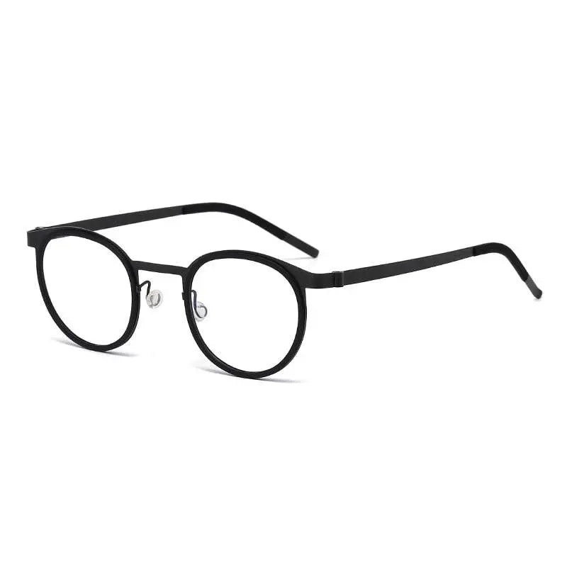 Unisex Round Full Rim Titanium Prescription Glasses 9704 — view 2 | Rx Spectacle