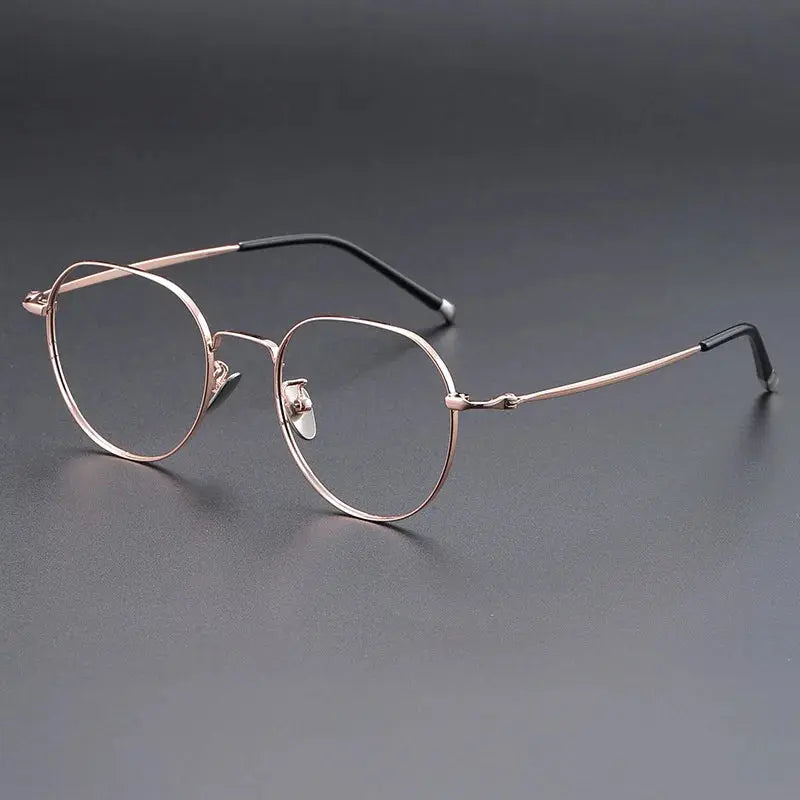 Unisex Oval Full Rim Titanium Flat Top Prescription Glasses 118001 — view 6 | Rx Spectacle