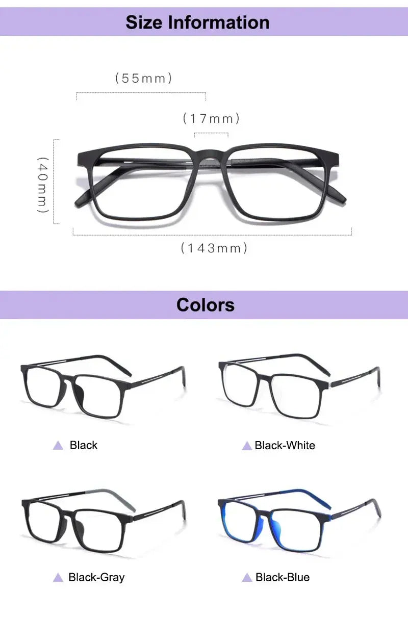 Unisex Square Full Rim Titanium Prescription Glasses 78878 — view 2 | Rx Spectacle