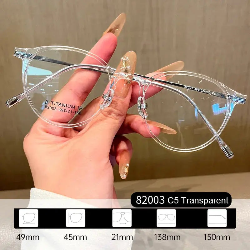 Women's Oval Full Rim Titanium Prescription Glasses 82003 — view 3 | Rx Spectacle