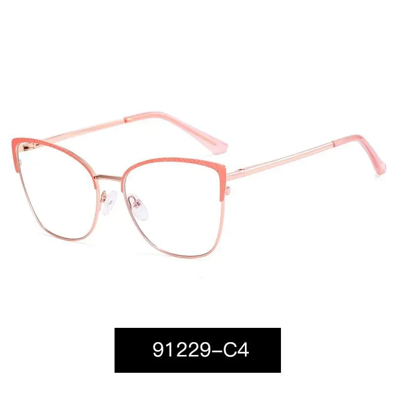Women's Cat Eye Full Rim Alloy Prescription Glasses 91229 — view 3 | Rx Spectacle