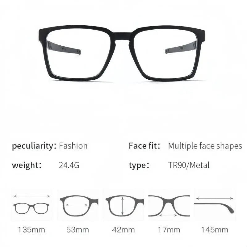 Women's Square Full Rim TR90 Sports Glasses 48084 — view 2 | Rx Spectacle