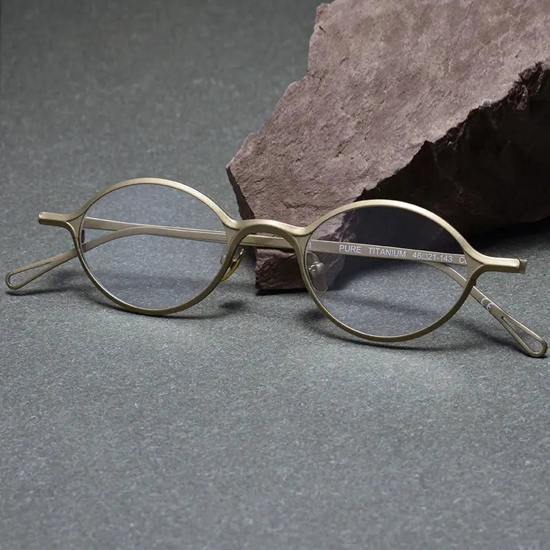 Unisex Oval Full Rim Titanium Prescription Glasses 1039 — view 5 | Rx Spectacle