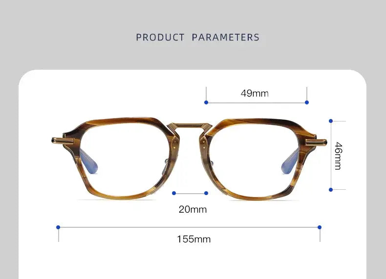 Unisex Square Full Rim Titanium Oversized Prescription Glasses 61413 — view 2 | Rx Spectacle