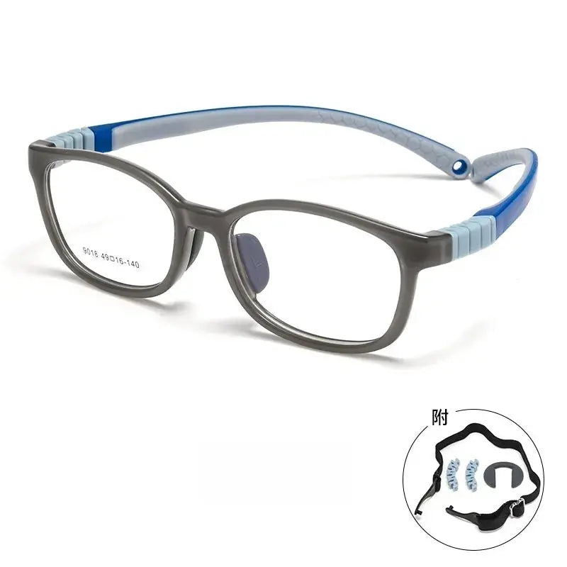 Unisex Square Full Rim TR90 Screwless Prescription Glasses 9018et — view 10 | Rx Spectacle