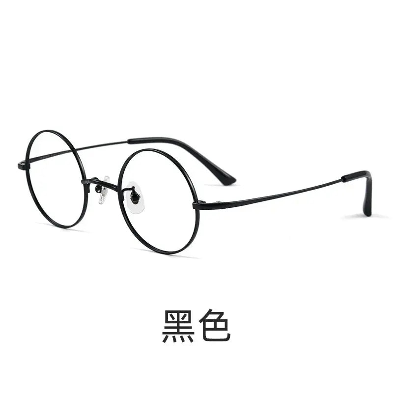 Women's Round Full Rim Titanium Prescription Glasses 8786 — view 5 | Rx Spectacle