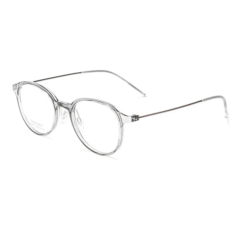 Women's Round Full Rim Titanium Prescription Glasses 58204 — view 6 | Rx Spectacle