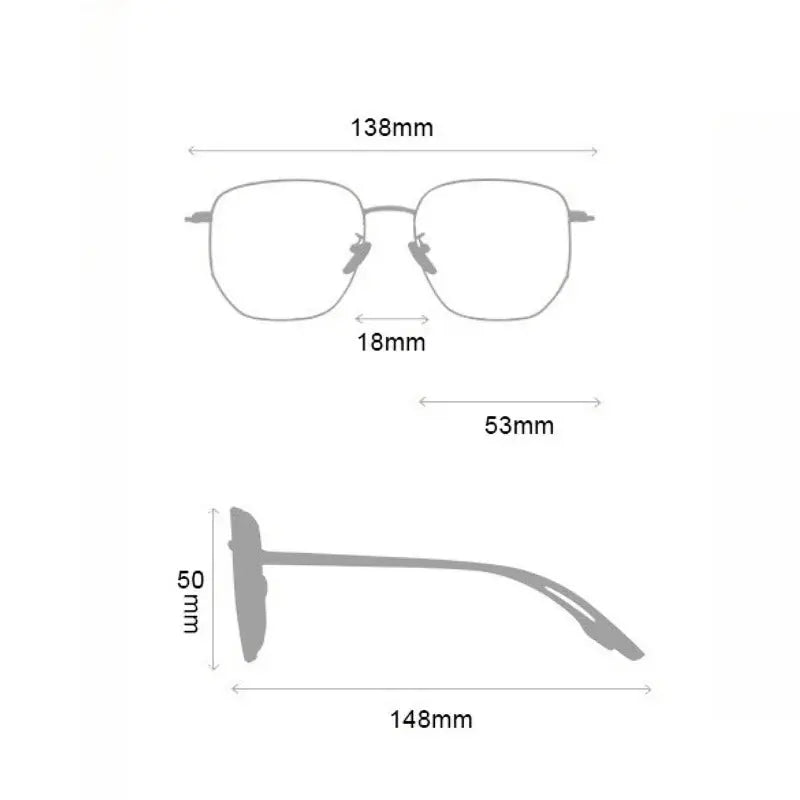 Unisex Oval Full Rim Titanium Flat Top Prescription Glasses 3244 — view 4 | Rx Spectacle
