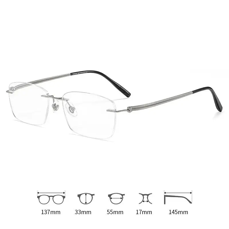 Women's Oval Rimless Titanium Prescription Glasses 610097 — view 3 | Rx Spectacle