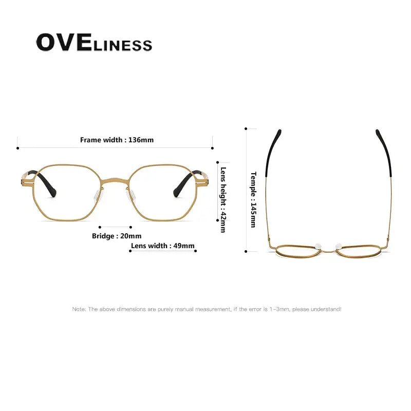 Women's Polygon Full Rim Titanium Prescription Glasses 380993 — view 2 | Rx Spectacle
