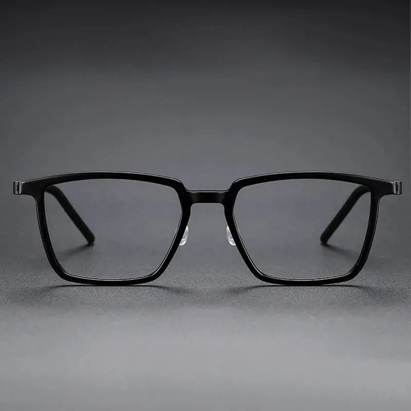 Unisex Square Full Rim Titanium Oversized Prescription Glasses D844 — view 3 | Rx Spectacle
