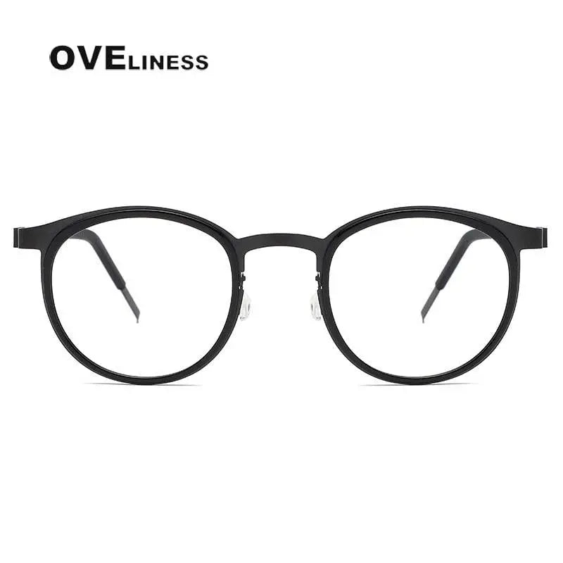 Men's Round Full Rim Titanium Prescription Glasses 9704 — view 9 | Rx Spectacle