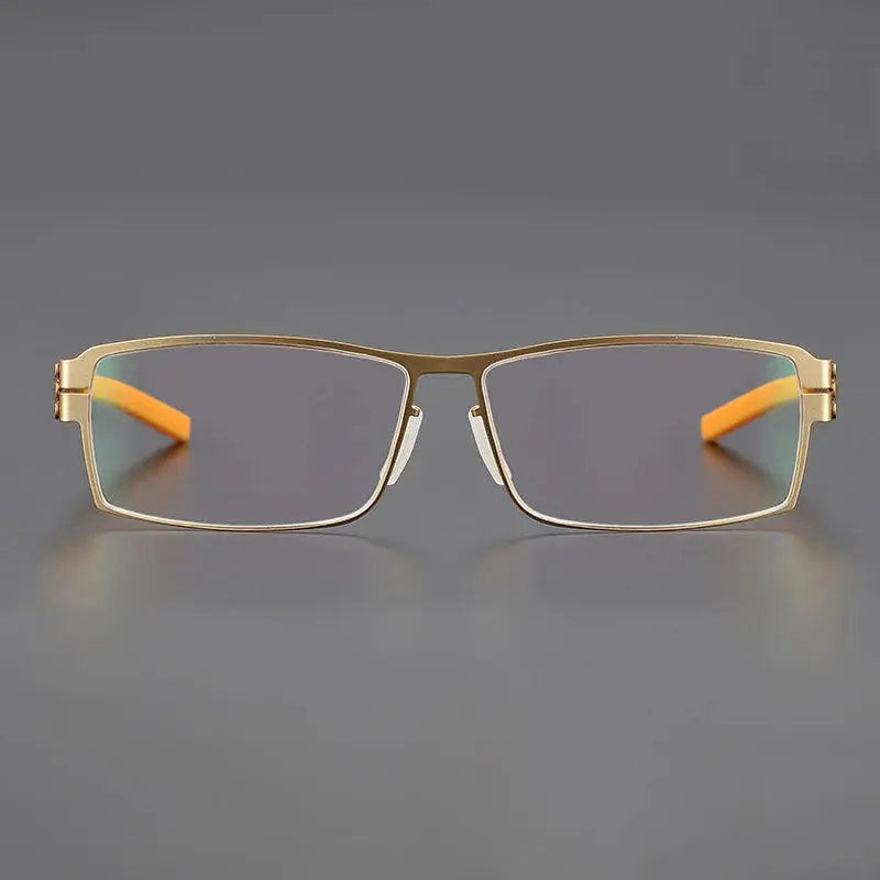 Unisex Rectangular Full Rim Stainless Steel Prescription Glasses 5085 — view 2 | Rx Spectacle