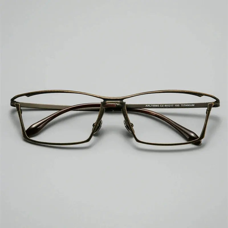 Unisex Square Full Rim Titanium Oversized Prescription Glasses 636885 — view 1 | Rx Spectacle