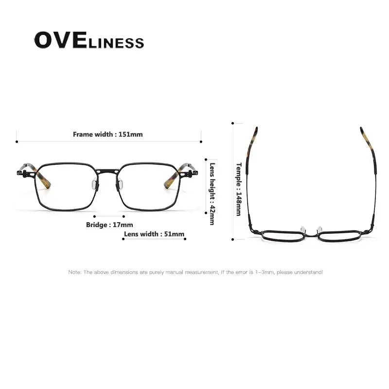 Men's Square Full Rim Titanium Prescription Glasses 85892 — view 2 | Rx Spectacle