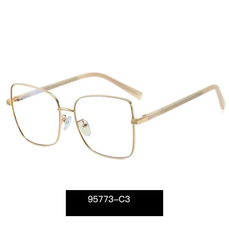 Women's Square Full Rim Alloy Prescription Glasses 95773 — view 4 | Rx Spectacle