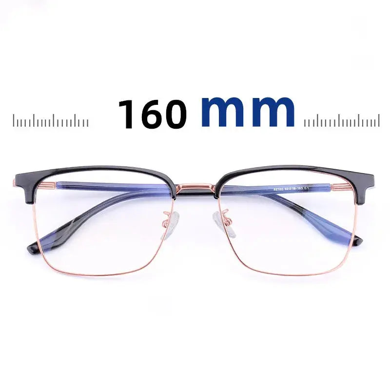 Men's Square Full Rim Titanium Oversized Prescription Glasses 952102 — view 5 | Rx Spectacle