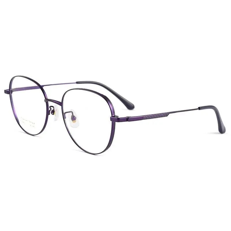 Men's Round Full Rim Titanium Prescription Glasses K5066bsf — view 5 | Rx Spectacle