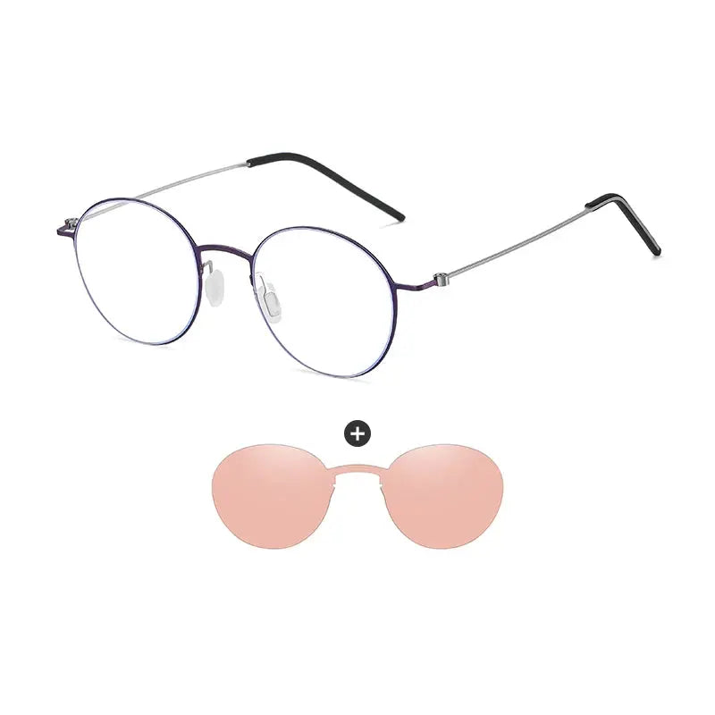 Unisex Round Full Rim Stainless Steel Clip-On Prescription Glasses 790914 — view 6 | Rx Spectacle