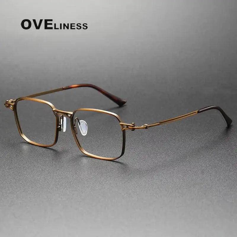 Men's Square Full Rim Titanium Prescription Glasses 85892 — view 4 | Rx Spectacle