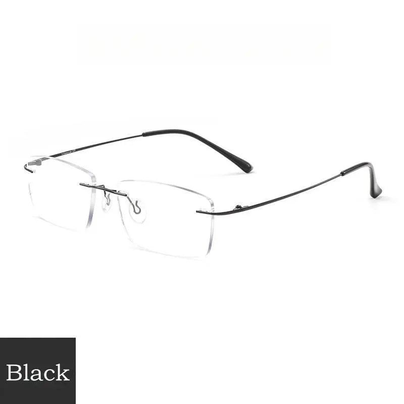 Unisex Square Rimless Alloy Reading Glasses 8171 — view 3 | Rx Spectacle