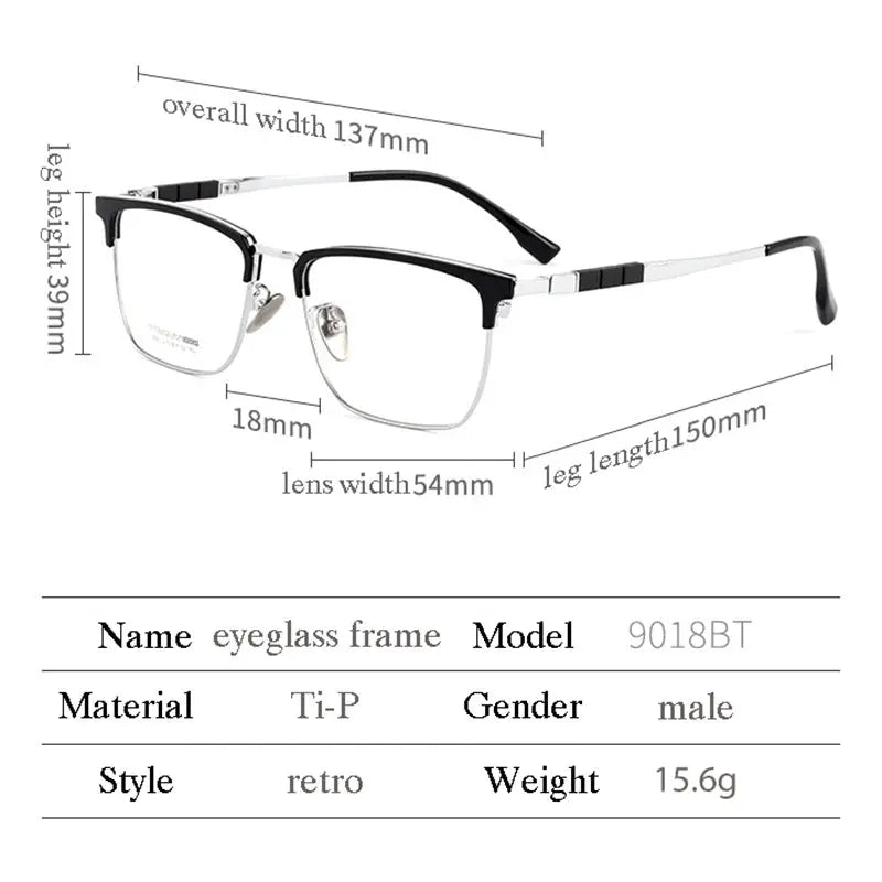 Women's Square Full Rim Titanium Prescription Glasses 969018 — view 2 | Rx Spectacle