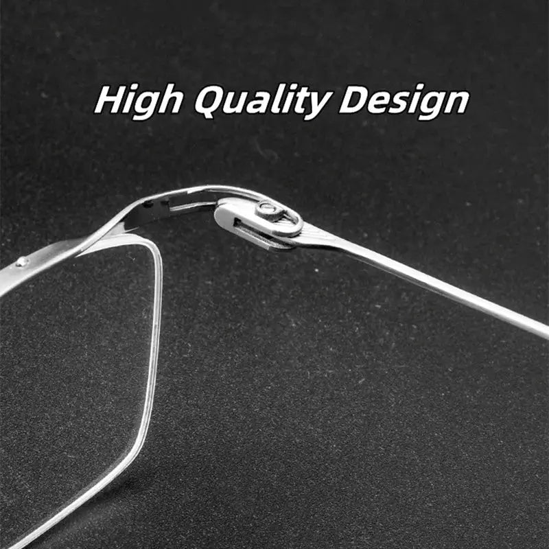 Unisex Browline Semi-Rimless Titanium Prescription Glasses 2266 — view 4 | Rx Spectacle