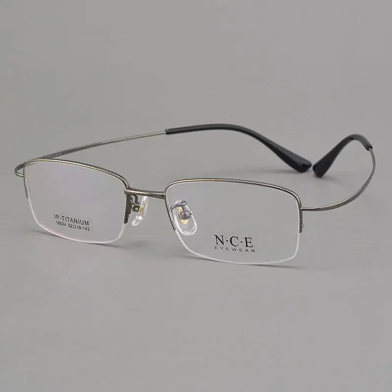Unisex Rectangular Full Rim Titanium Prescription Glasses 180240 — view 4 | Rx Spectacle
