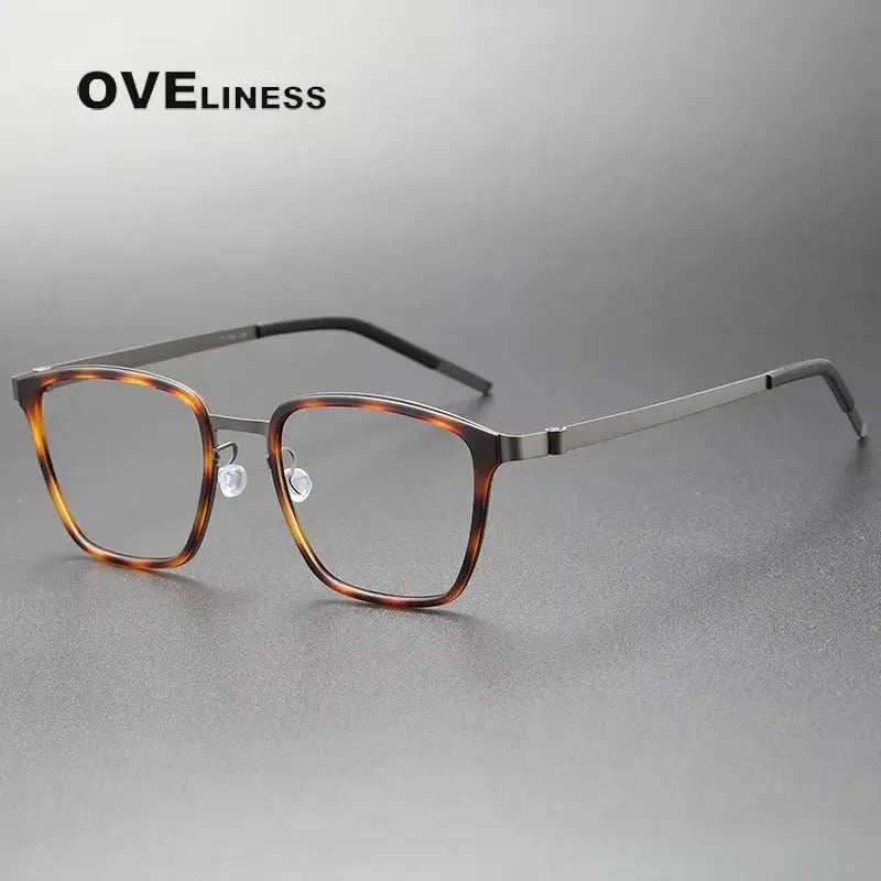 Unisex Square Full Rim Titanium Oversized Prescription Glasses 599749 — view 3 | Rx Spectacle