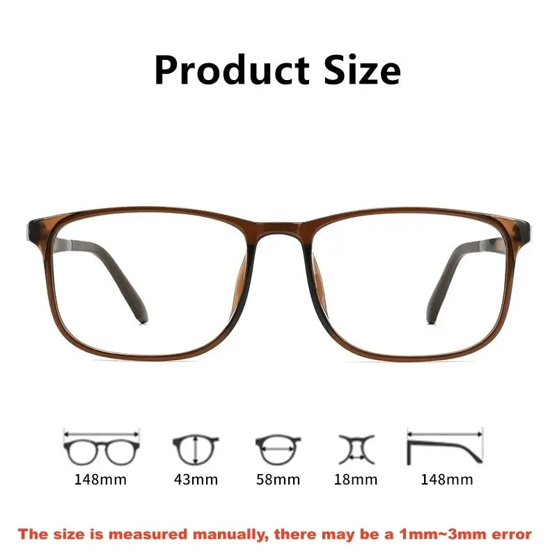 Men's Square Full Rim Stainless Steel Oversized Prescription Glasses 361063 — view 2 | Rx Spectacle