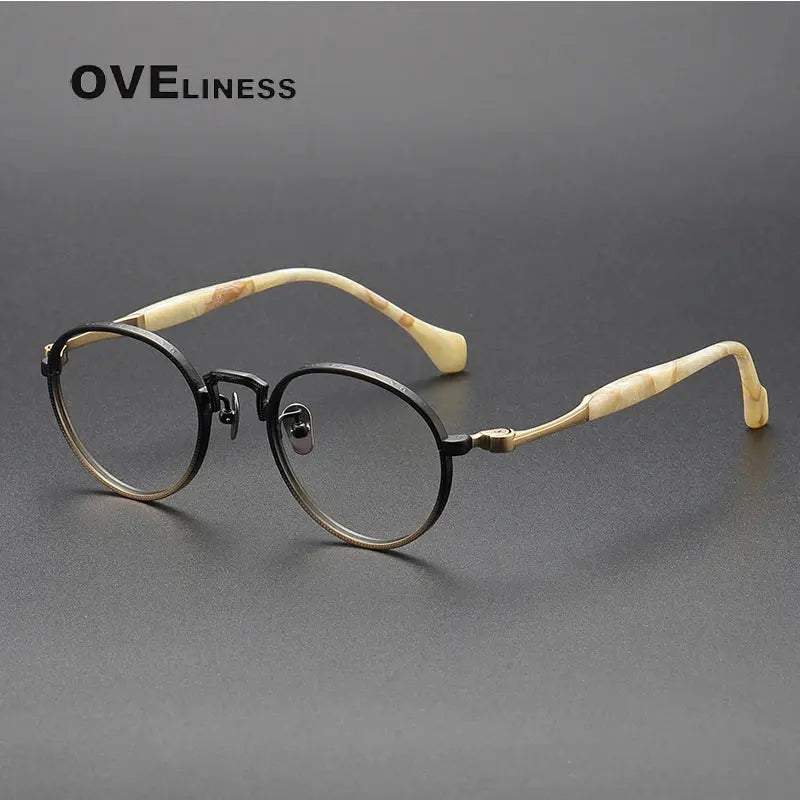 Women's Round Full Rim Titanium Prescription Glasses 80867 — view 3 | Rx Spectacle