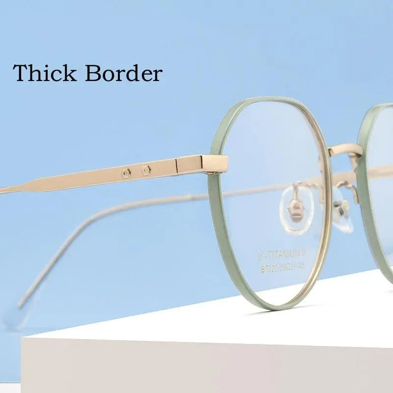 Unisex Polygon Full Rim Titanium Prescription Glasses Bt020t — view 11 | Rx Spectacle