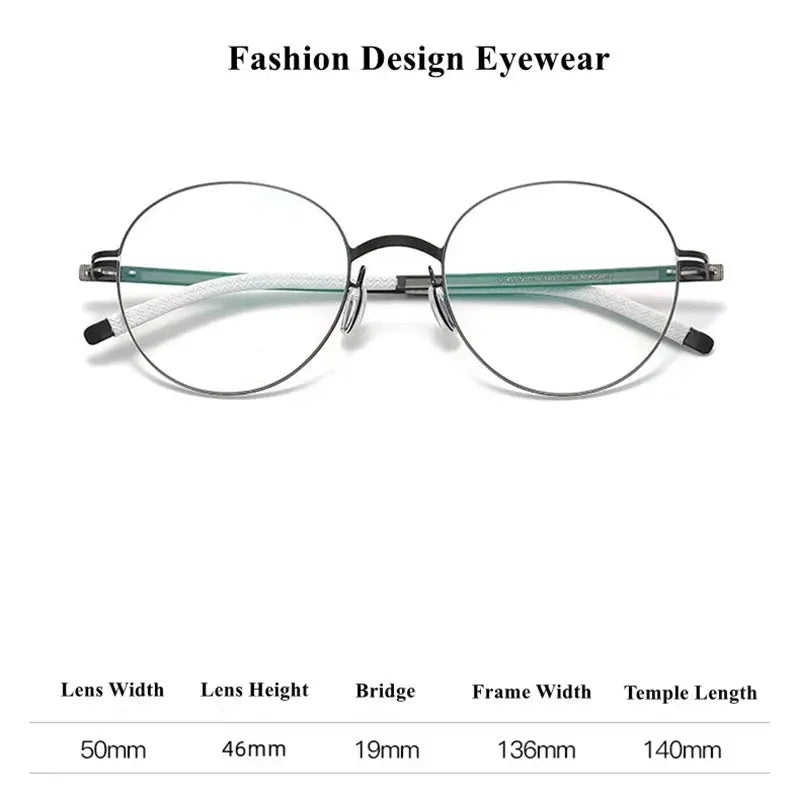Women's Round Full Rim Titanium Prescription Glasses 44953 — view 4 | Rx Spectacle