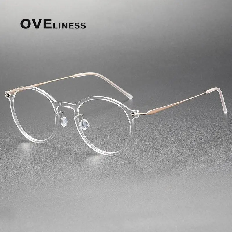 Unisex Round Full Rim Titanium Prescription Glasses 6541 — view 7 | Rx Spectacle