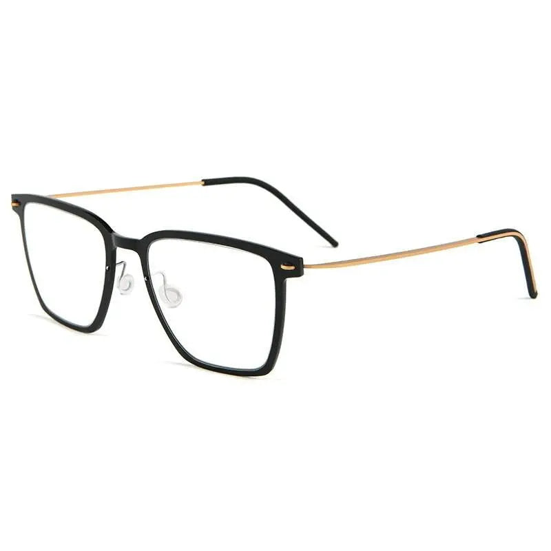 Unisex Square Full Rim Titanium Screwless Prescription Glasses 6554nd — view 2 | Rx Spectacle