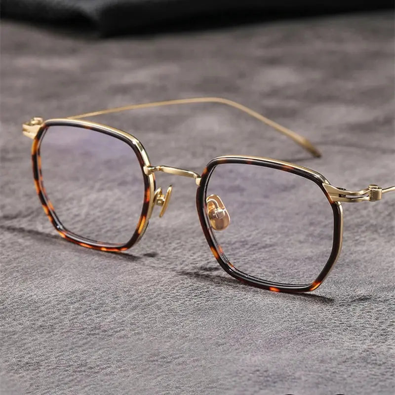 Unisex Square Full Rim Titanium Prescription Glasses 49216 — view 1 | Rx Spectacle