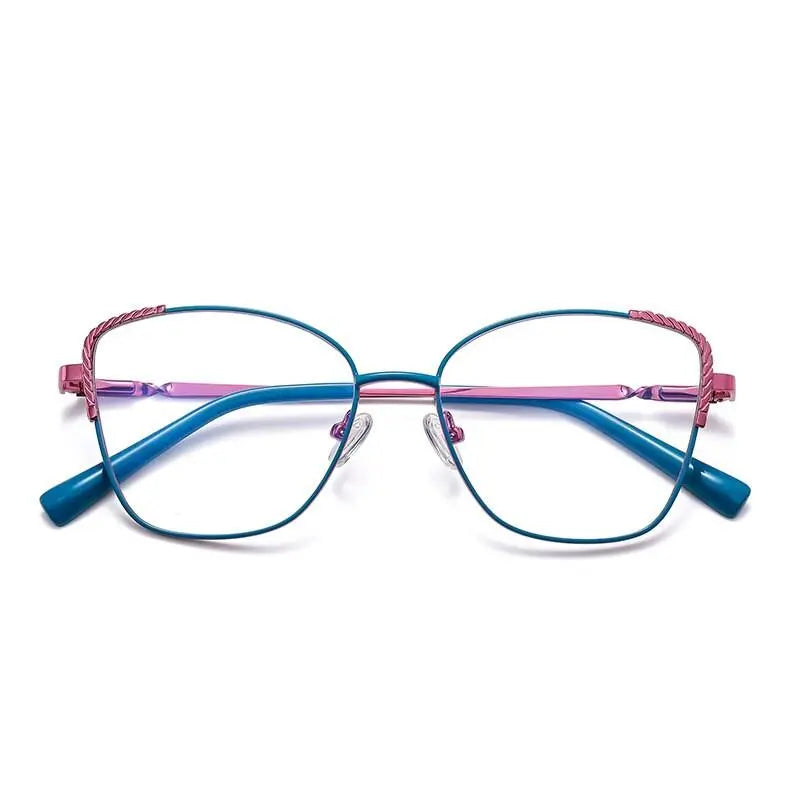 Women's Cat Eye Full Rim Alloy Prescription Glasses 3014 — view 2 | Rx Spectacle