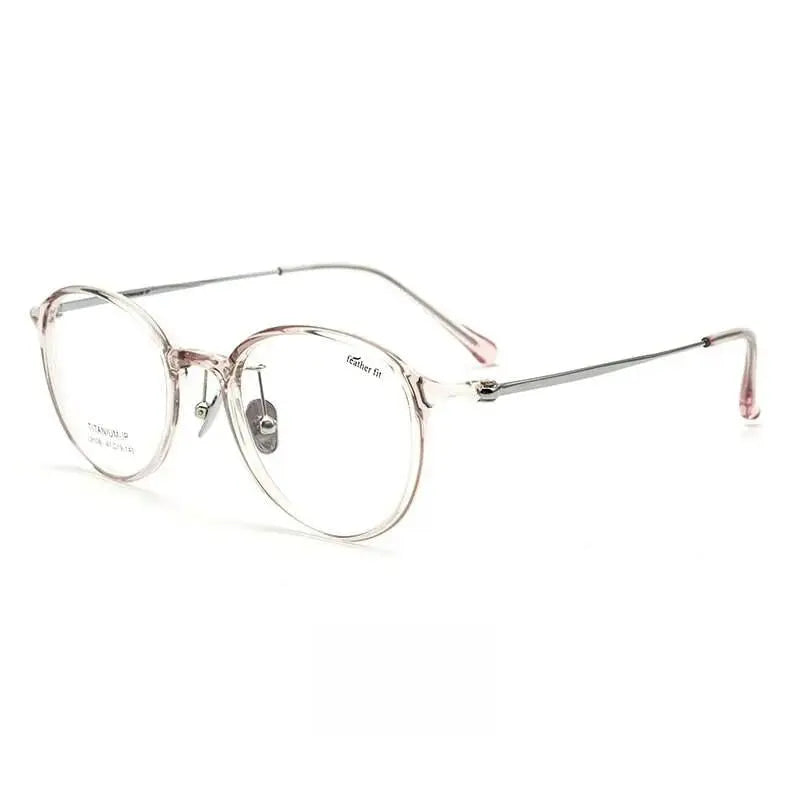 Unisex Round Full Rim Titanium Prescription Glasses L9108y — view 10 | Rx Spectacle