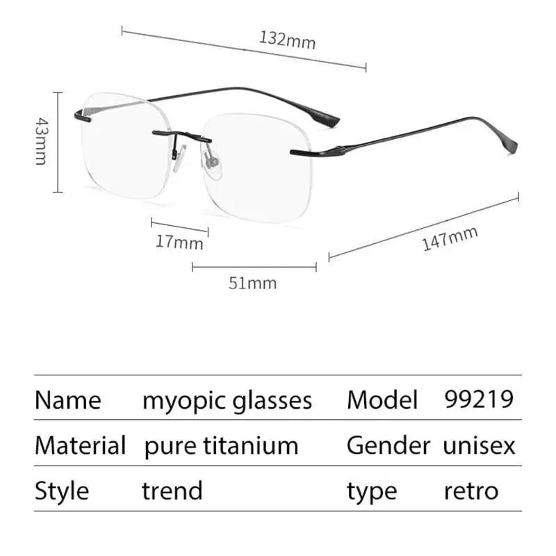 Men's Rimless Titanium Prescription Glasses 99219 — view 8 | Rx Spectacle