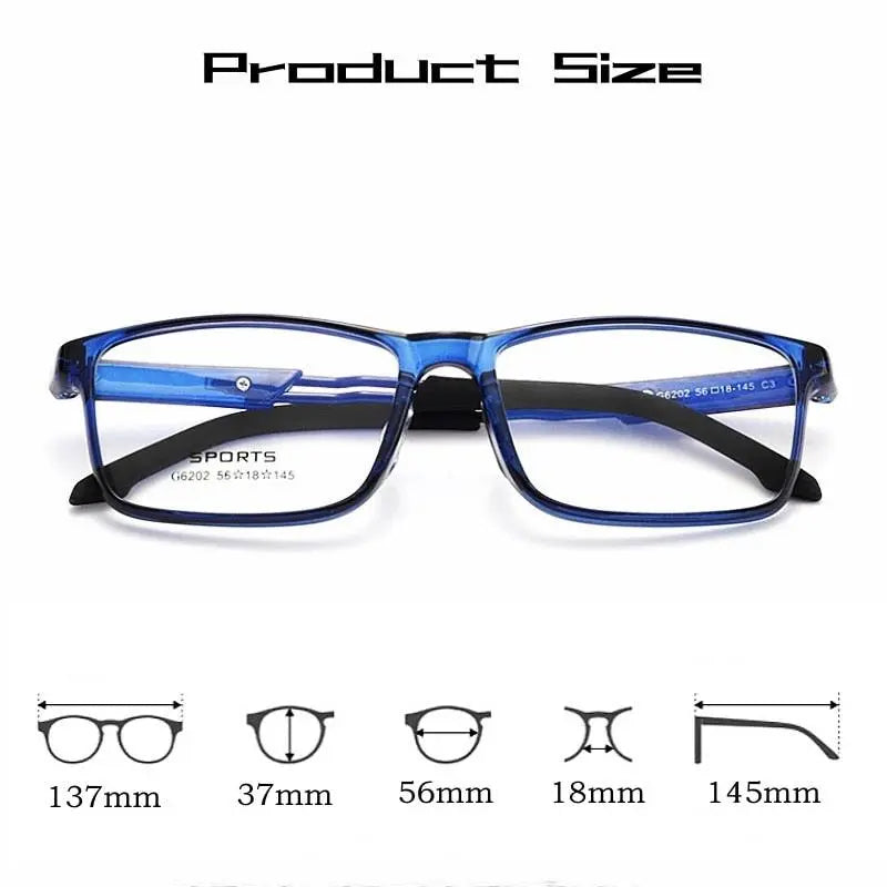Unisex Square Full Rim Ultem Sports Glasses 6202g — view 10 | Rx Spectacle