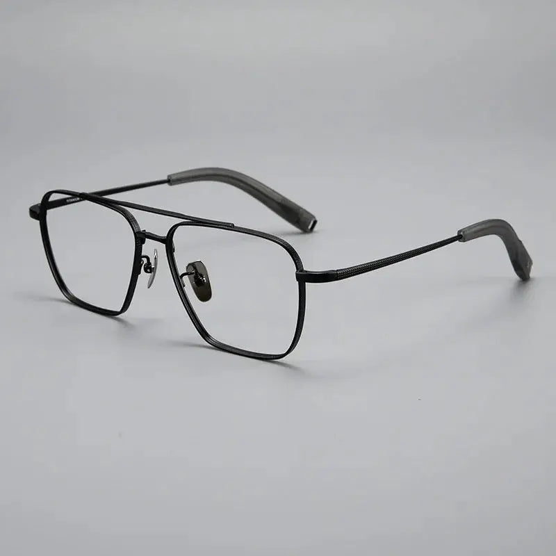 Men's Square Full Rim Titanium Double Bridge Prescription Glasses 365004 — view 3 | Rx Spectacle