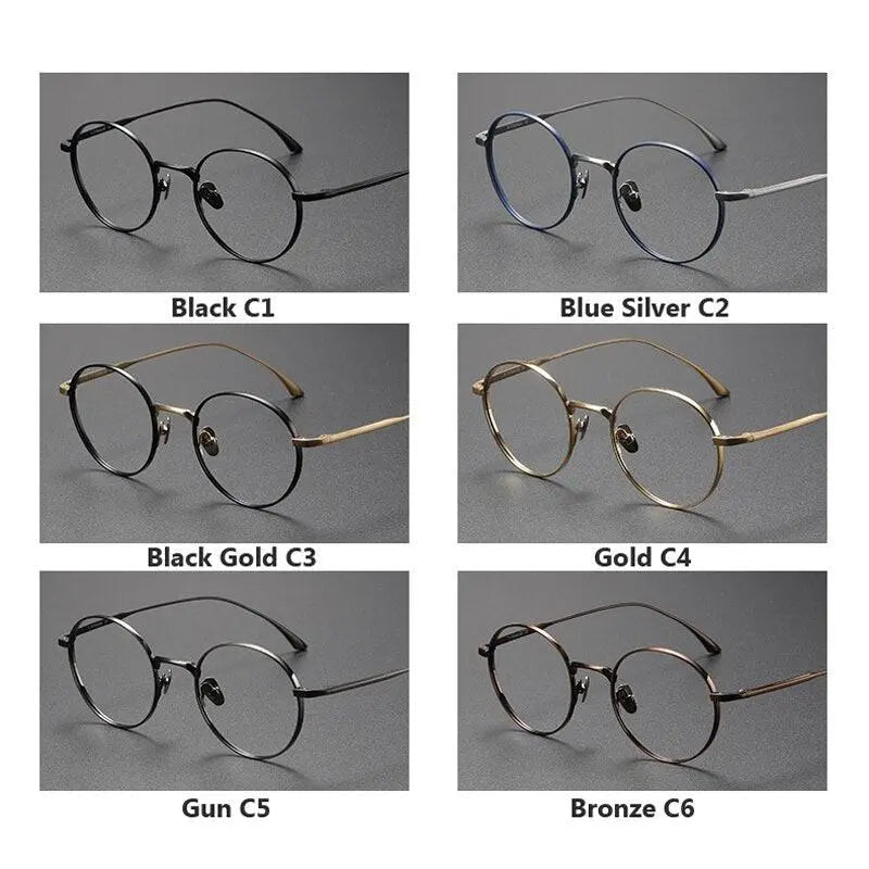Unisex Round Full Rim Titanium Prescription Glasses 4921145 — view 9 | Rx Spectacle
