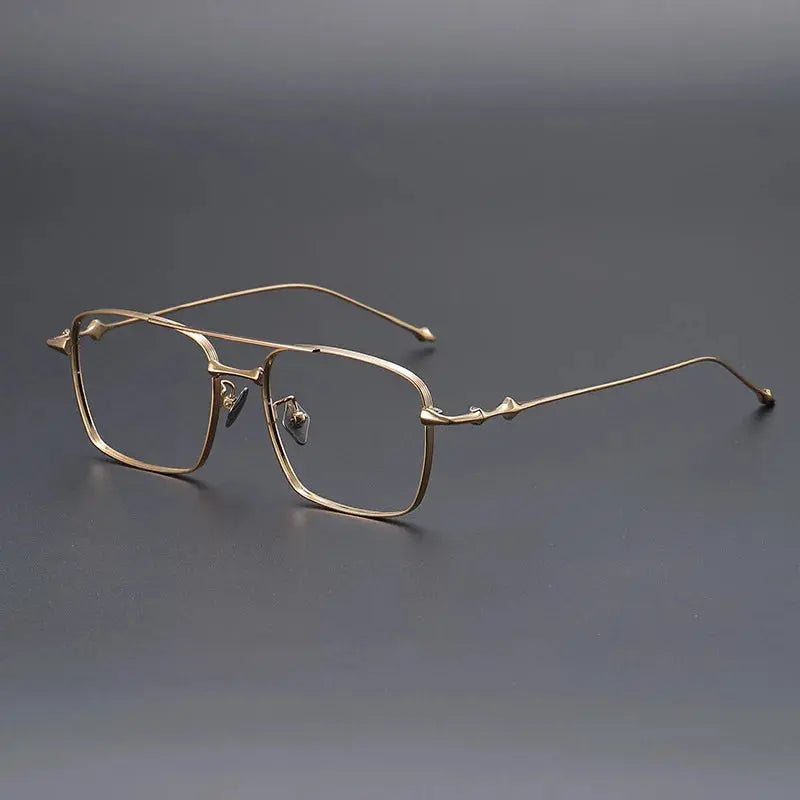 Men's Square Full Rim Titanium Prescription Glasses 31911 — view 5 | Rx Spectacle